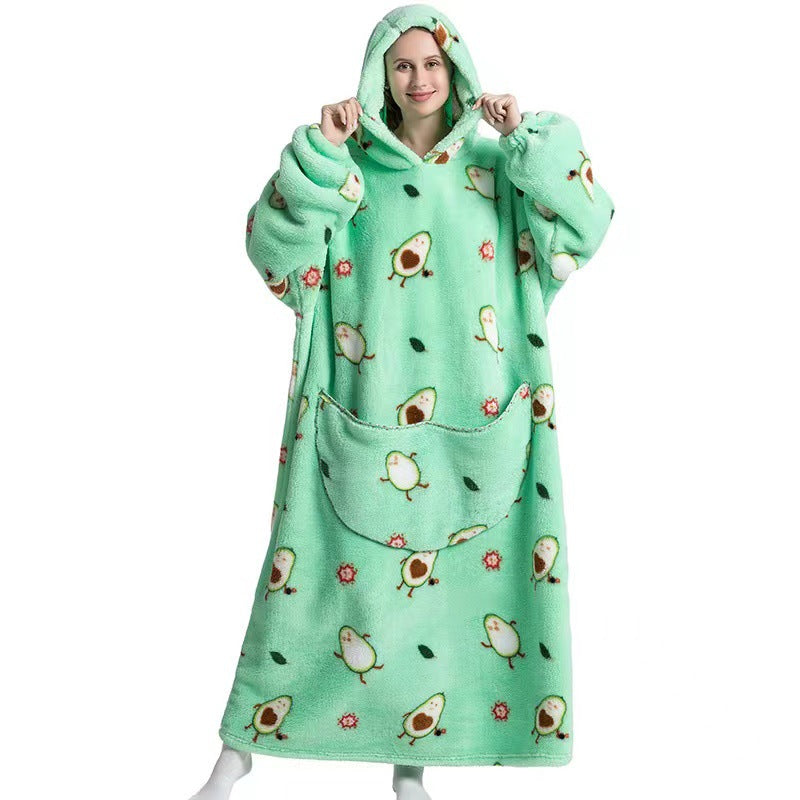 Cuddly Fleece Hooded Wearable Blanket - Jayariele one stop shop