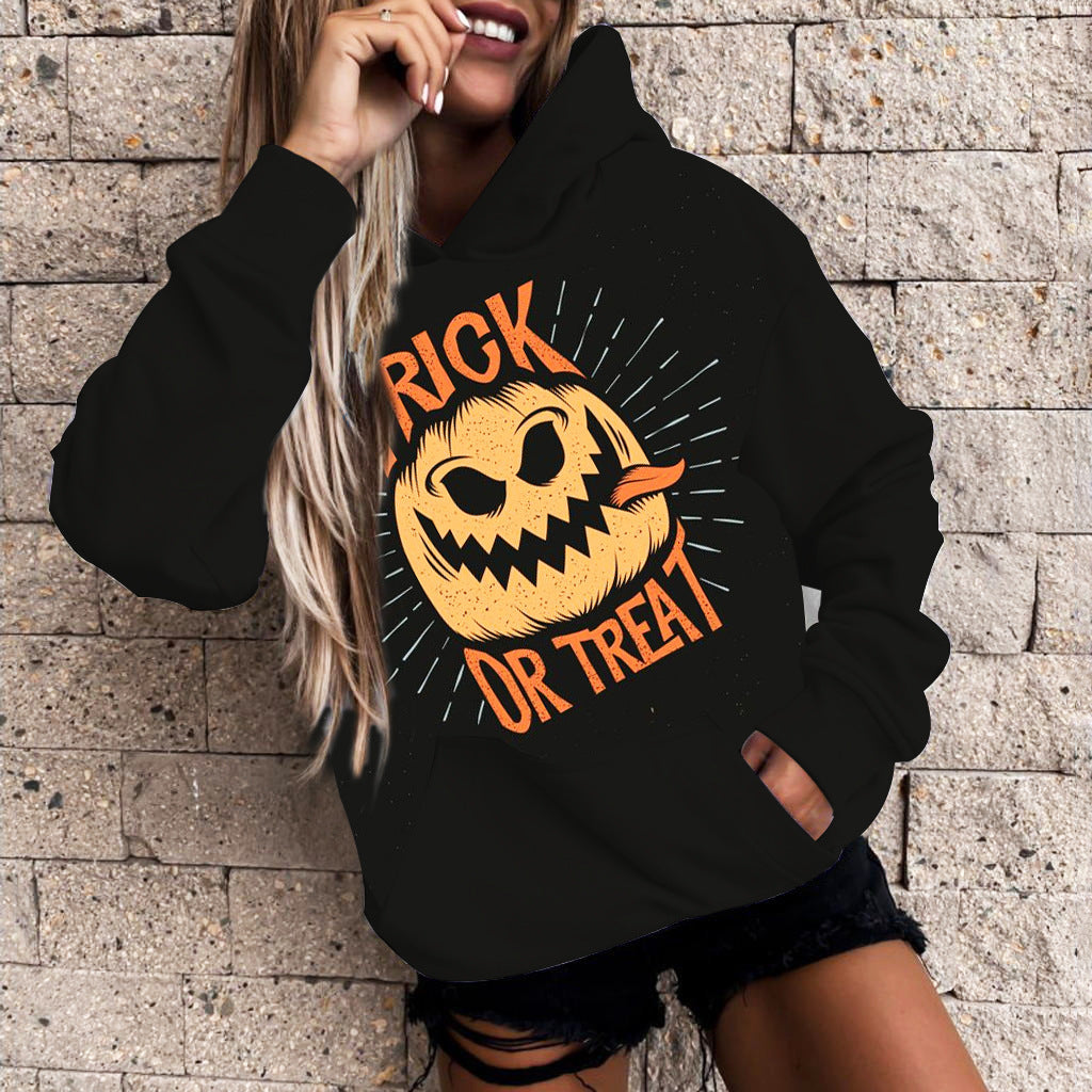 Women's Halloween Pumpkin 3D Print Casual Hoodie - Jayariele one stop shop