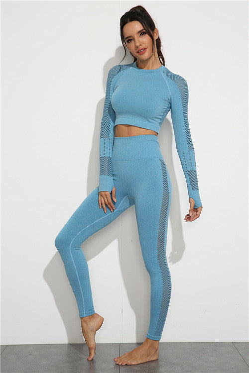 Seamless long sleeve yoga suit - Jayariele one stop shop