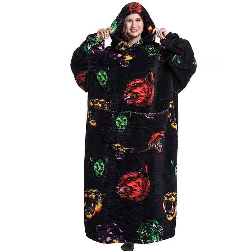 Cuddly Fleece Hooded Wearable Blanket - Jayariele one stop shop