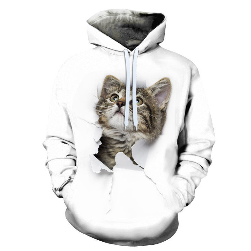 Personalized Cat Creative Cat 3D Digital Print Hoodie Pullover Sweatshirt - Jayariele one stop shop