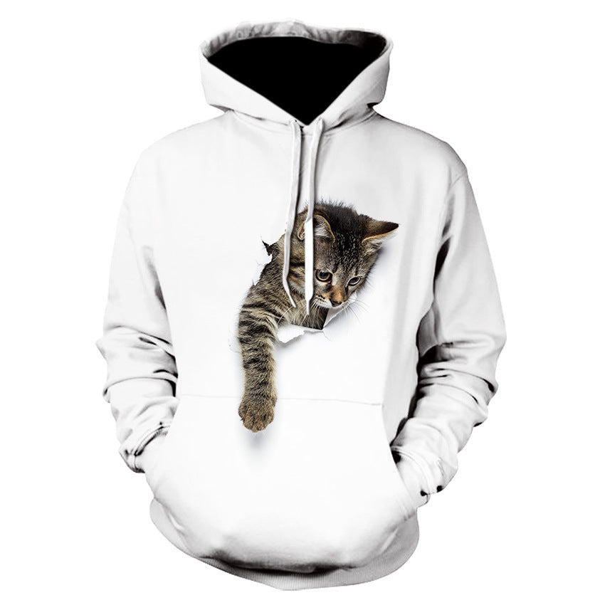 Personalized Cat Creative Cat 3D Digital Print Hoodie Pullover Sweatshirt - Jayariele one stop shop