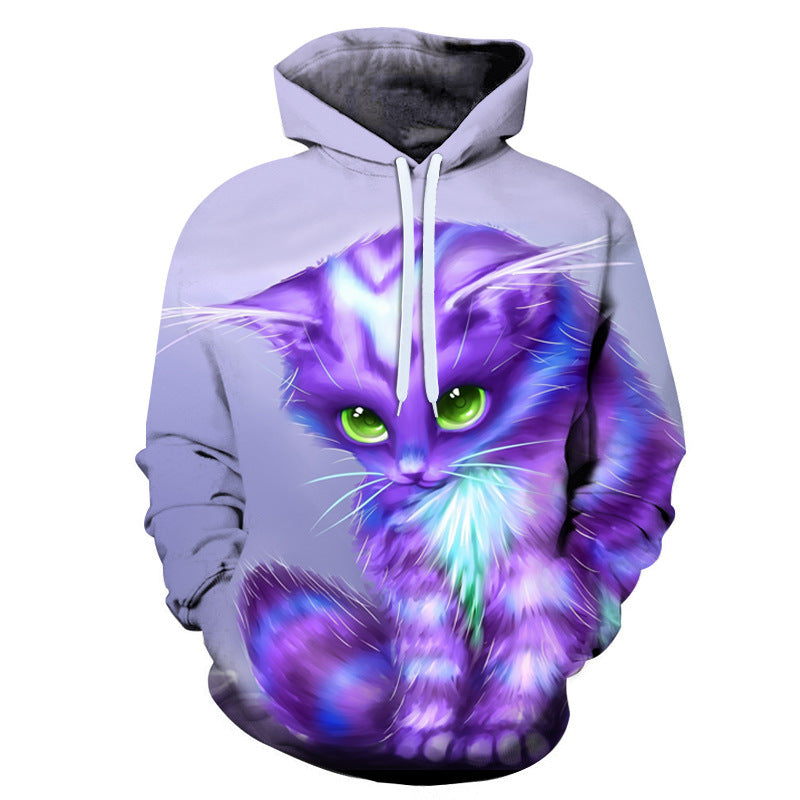 Personalized Cat Creative Cat 3D Digital Print Hoodie Pullover Sweatshirt - Jayariele one stop shop