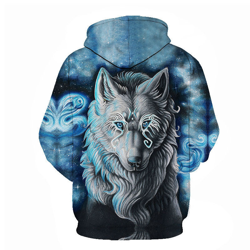 Animal Wolf 3D Digital Printing Men's And Women's Loose Sports Hoodie Sweater - Jayariele one stop shop