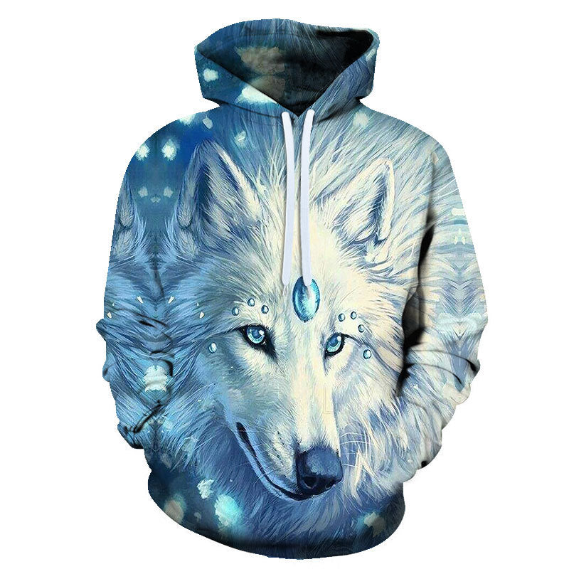 Animal Wolf 3D Digital Printing Men's And Women's Loose Sports Hoodie Sweater - Jayariele one stop shop