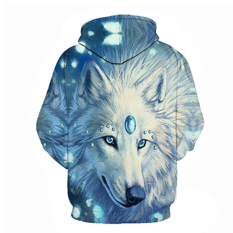 Animal Wolf 3D Digital Printing Men's And Women's Loose Sports Hoodie Sweater - Jayariele one stop shop