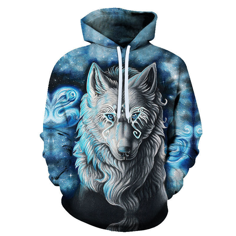 Animal Wolf 3D Digital Printing Men's And Women's Loose Sports Hoodie Sweater - Jayariele one stop shop