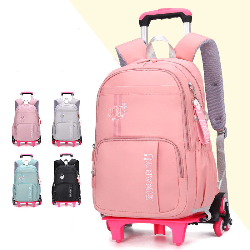 Removable Children School Bags for Baby School Backpack with Wheel Trolley Backpack Kids Luggage Bag Travel Backpack - Jayariele one stop shop