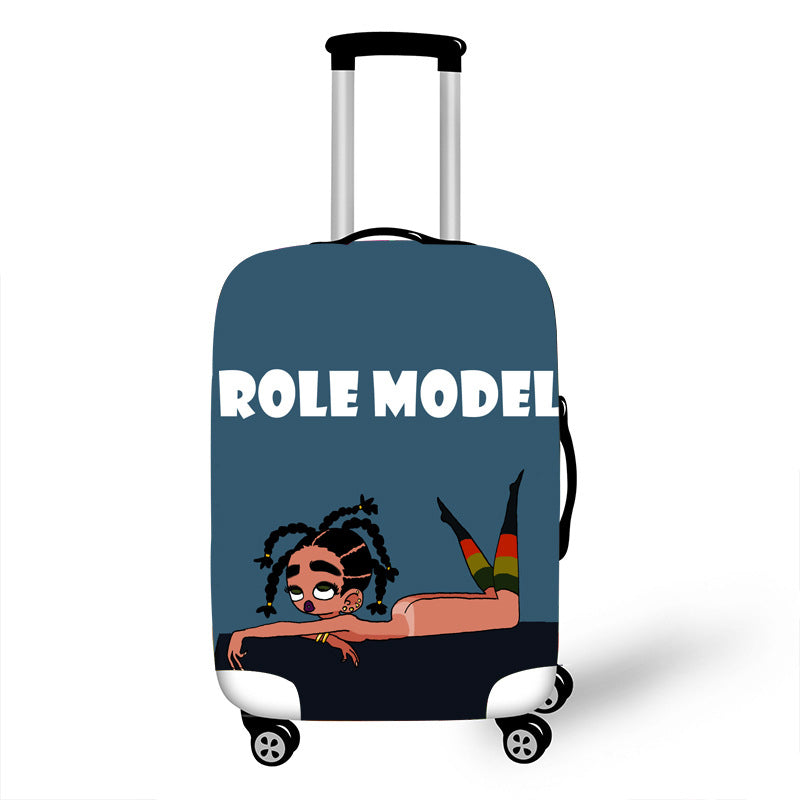 Personality Art Girl Travel Accessories Luggage Cover Suitcase Protection Baggage Dust Cover Stretch Fabrics 18-30inch - Jayariele one stop shop