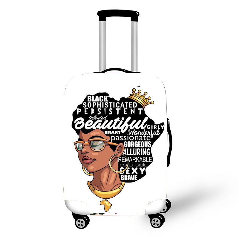 Personality Art Girl Travel Accessories Luggage Cover Suitcase Protection Baggage Dust Cover Stretch Fabrics 18-30inch - Jayariele one stop shop