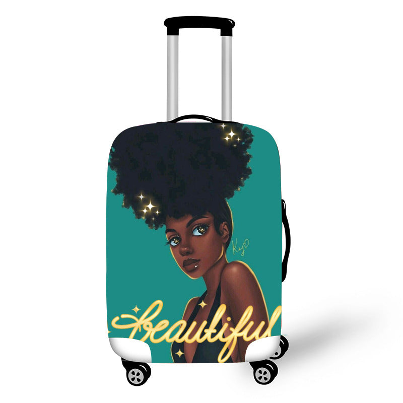 Personality Art Girl Travel Accessories Luggage Cover Suitcase Protection Baggage Dust Cover Stretch Fabrics 18-30inch - Jayariele one stop shop