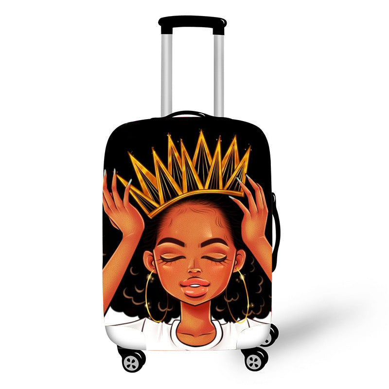 Personality Art Girl Travel Accessories Luggage Cover Suitcase Protection Baggage Dust Cover Stretch Fabrics 18-30inch - Jayariele one stop shop