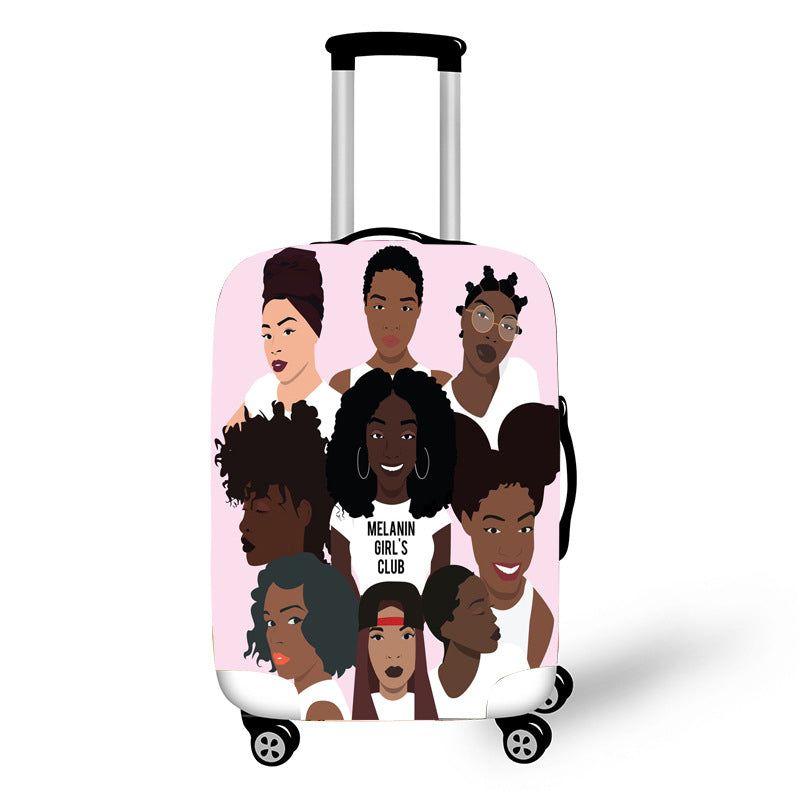 Personality Art Girl Travel Accessories Luggage Cover Suitcase Protection Baggage Dust Cover Stretch Fabrics 18-30inch - Jayariele one stop shop