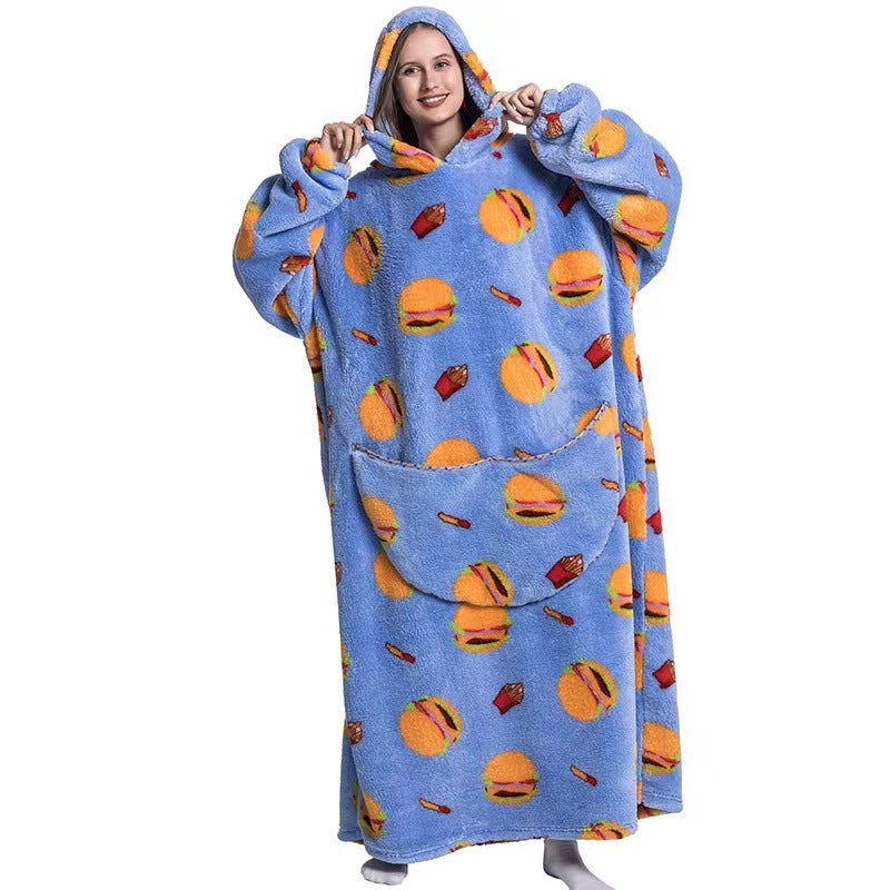 Cuddly Fleece Hooded Wearable Blanket - Jayariele one stop shop