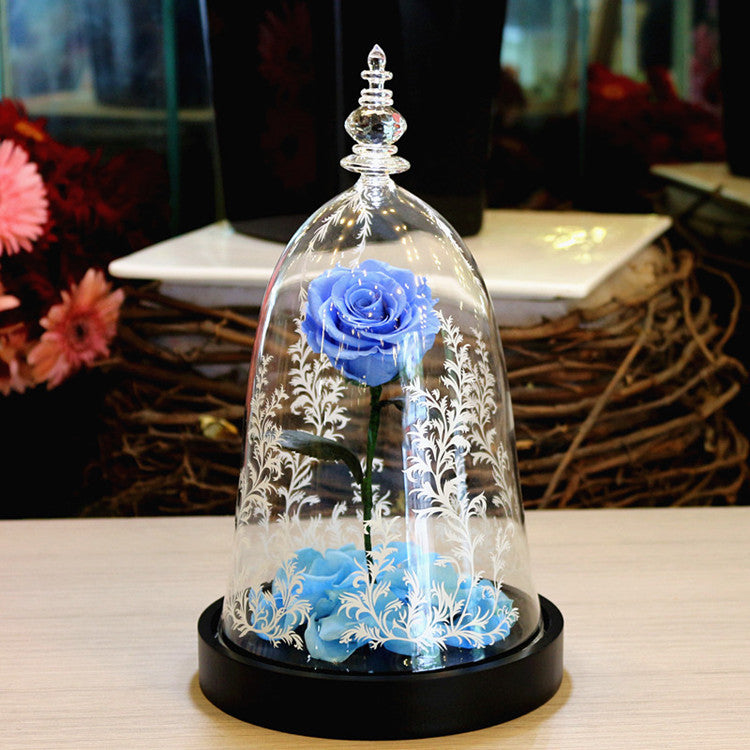 Rose Preserved Flower Glass Cover Creative Gift - Jayariele one stop shop