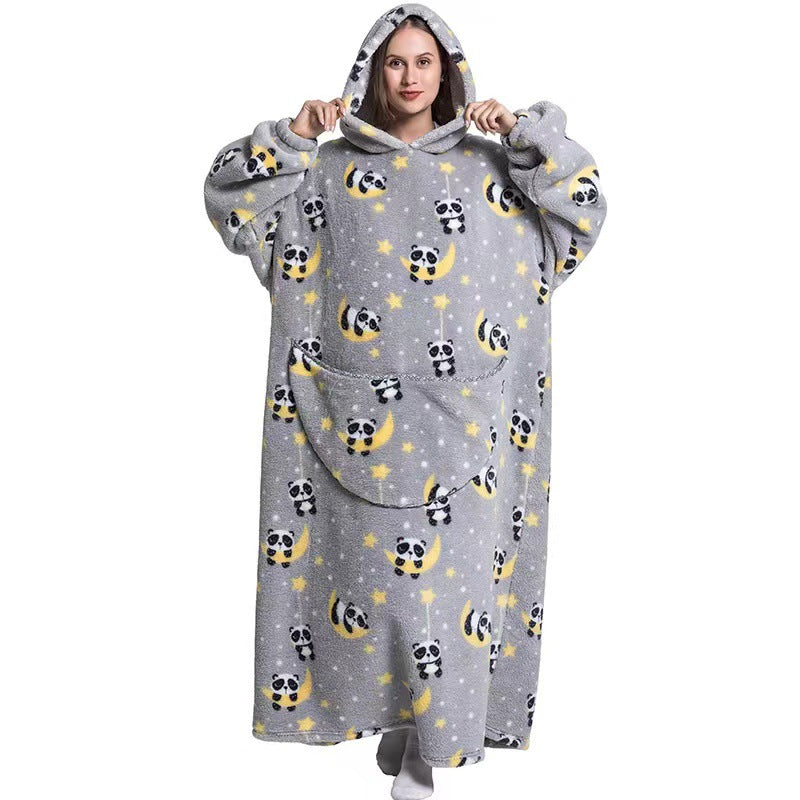 Cuddly Fleece Hooded Wearable Blanket - Jayariele one stop shop