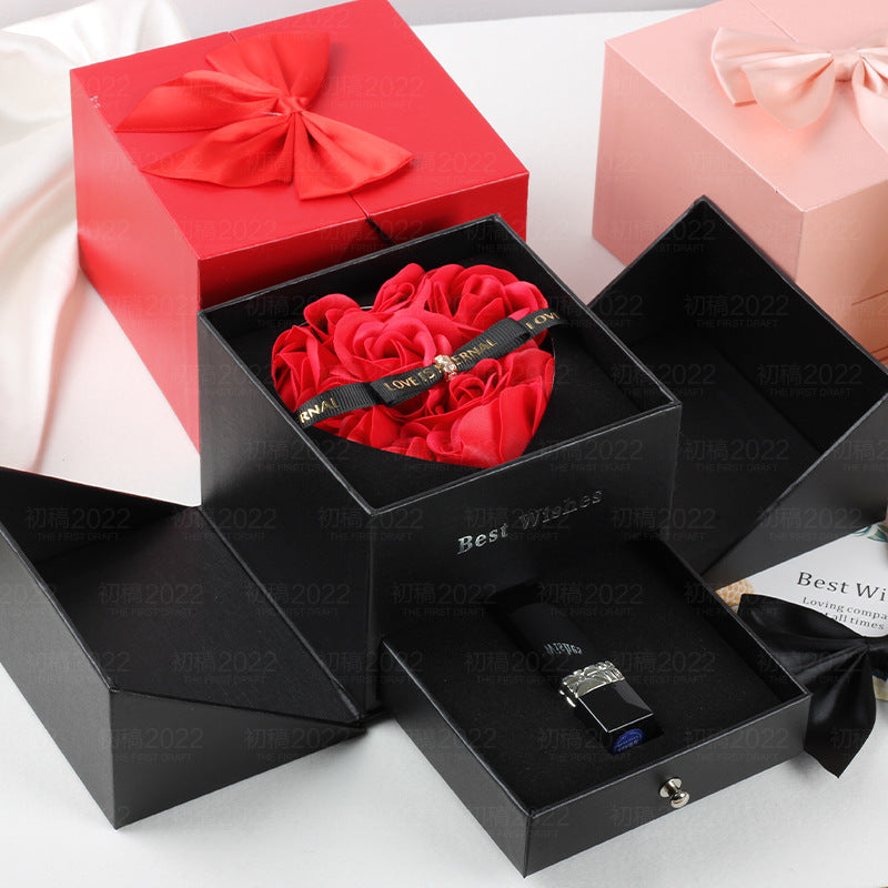 Double Life Rose Jewelry Packaging Gift Box - Jayariele one stop shop