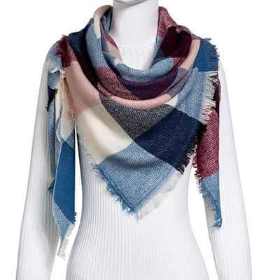 esign Women Triangles Scarf Long Scarves Shawl Autumn Winter - Jayariele one stop shop