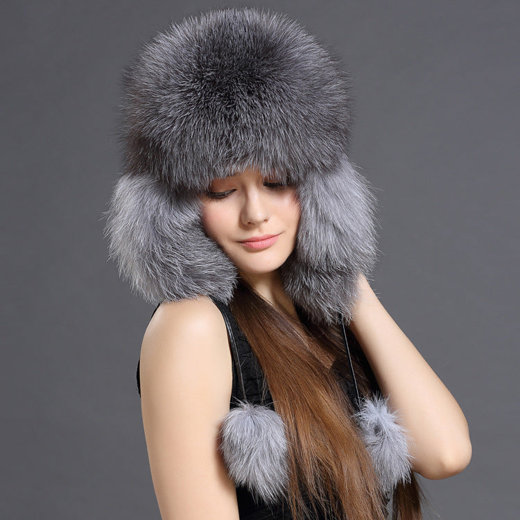 Autumn And Winter Korean Fox Fur Lei Feng Hat Trend - Jayariele one stop shop