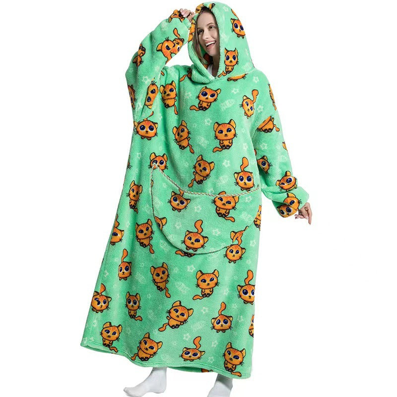 Cuddly Fleece Hooded Wearable Blanket - Jayariele one stop shop