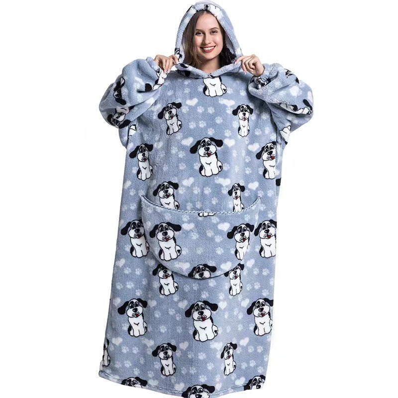 Cuddly Fleece Hooded Wearable Blanket - Jayariele one stop shop