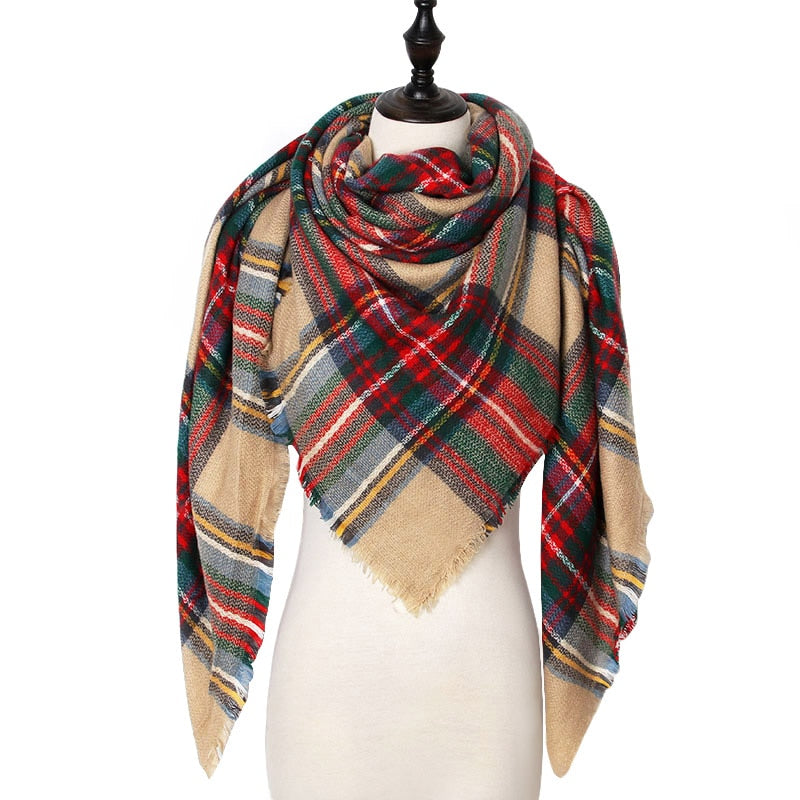 esign Women Triangles Scarf Long Scarves Shawl Autumn Winter - Jayariele one stop shop