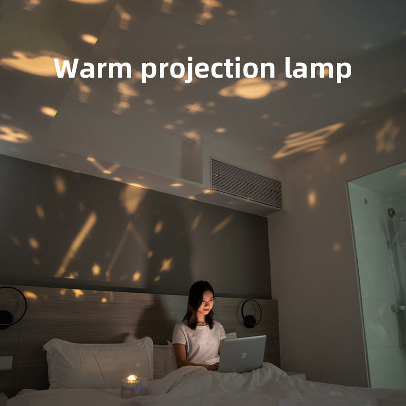 Projection Humidifier Portable Rechargeable Rotating Projection Night Light Bedroom Moisturizing Double Spray Double Fog - Jayariele one stop shop