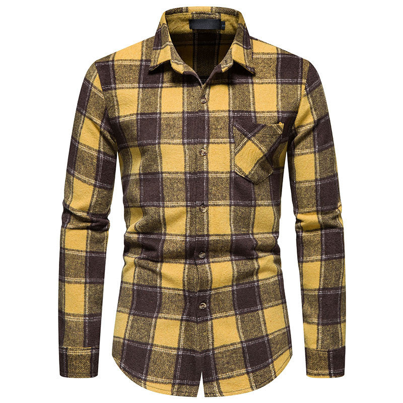 Thick Warm Woolen Cloth Flannel Casual Shirt Base Men's Shirt - Jayariele one stop shop