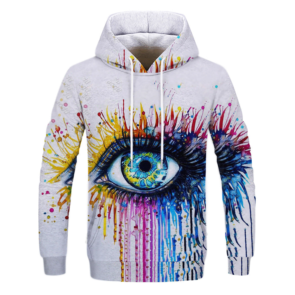 Graffiti Painting Print Sweatshirt Print Sports Sweatshirt Collarless Digital Print Sweatshirt - Jayariele one stop shop