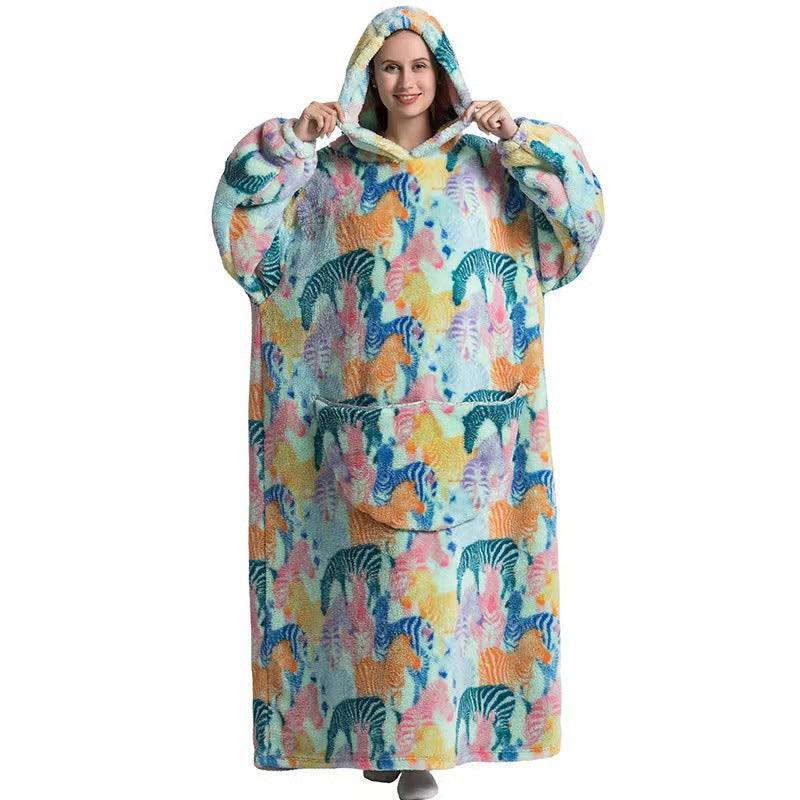 Cuddly Fleece Hooded Wearable Blanket - Jayariele one stop shop