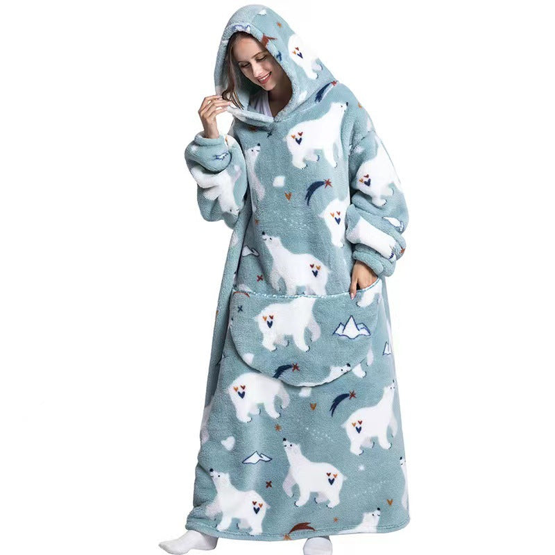 Cuddly Fleece Hooded Wearable Blanket - Jayariele one stop shop