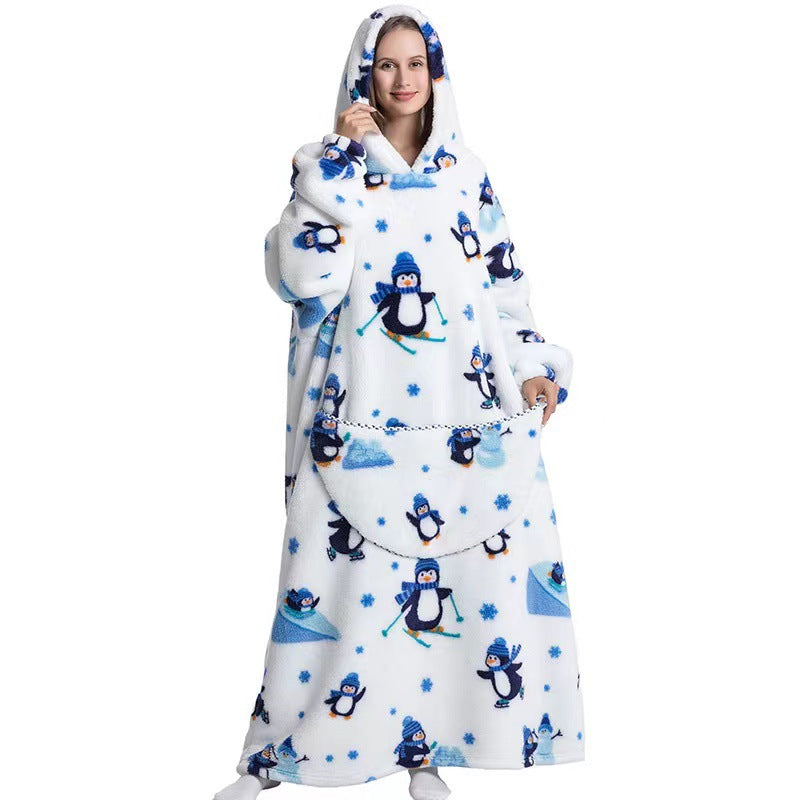 Cuddly Fleece Hooded Wearable Blanket - Jayariele one stop shop