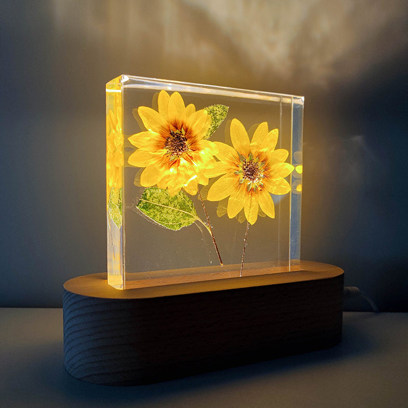 Preserved Flower Decorative Resin Plant Specimen Small Night Lamp - Jayariele one stop shop