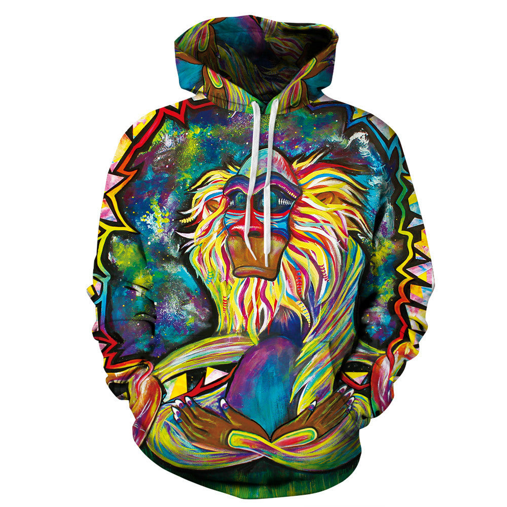 Fashion Men&Women Hoodie Monkey 3d Print Sweatshirts Hip Hop Streetwear Coats Couples Tracksuits Pocket Plus Size Brand Hoodie - Jayariele one stop shop