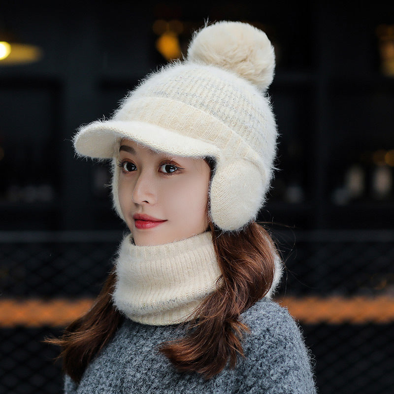 Tongue Hat And Bib Two-piece Winter Knitted Hat - Jayariele one stop shop