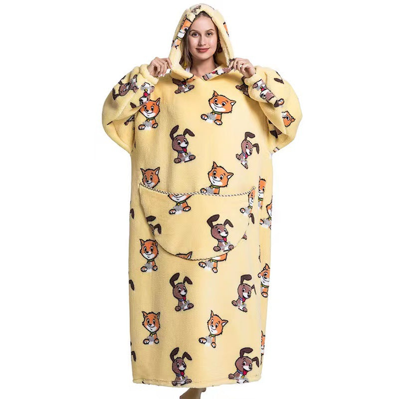 Cuddly Fleece Hooded Wearable Blanket - Jayariele one stop shop