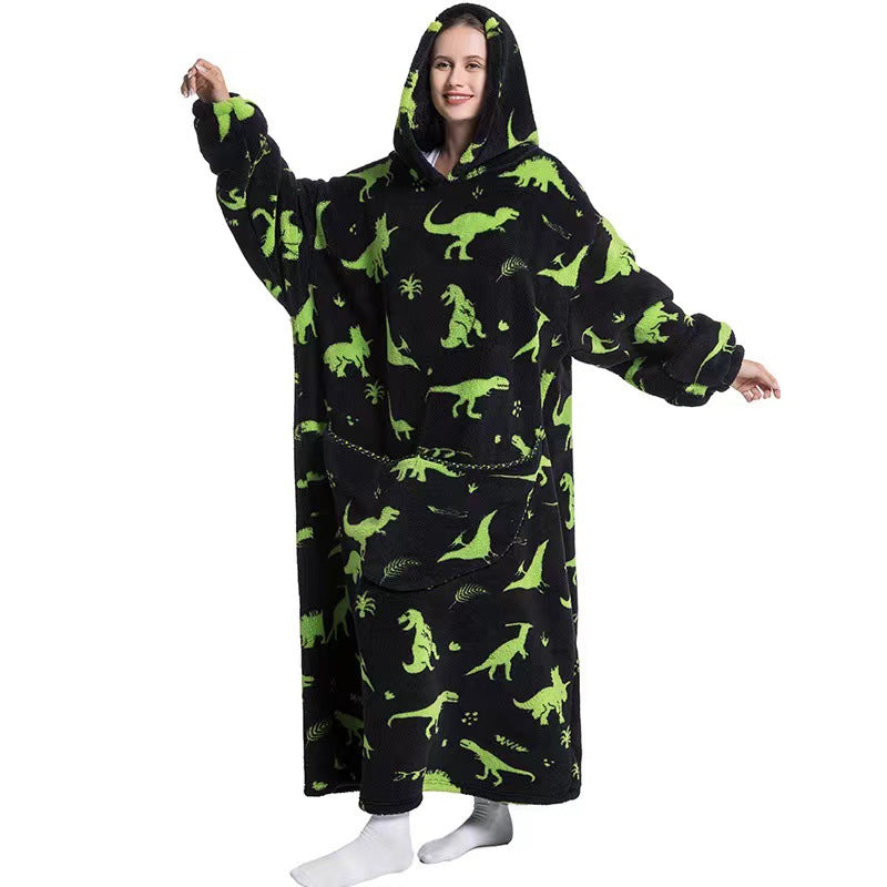 Cuddly Fleece Hooded Wearable Blanket - Jayariele one stop shop