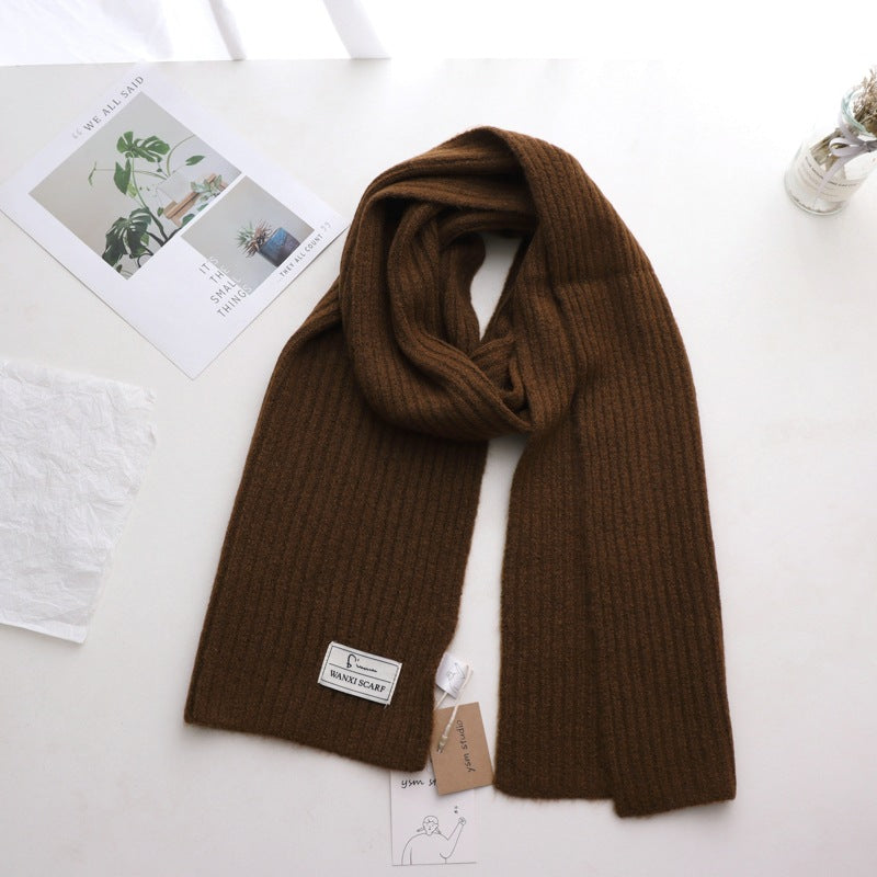 Short Knitted Plain Striped Scarves For Men And Women - Jayariele one stop shop