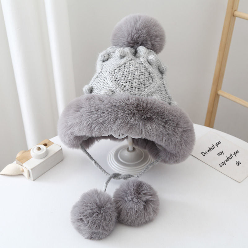 Winter Knitted Ear Protection Wool Hat Parent-child Style - Jayariele one stop shop