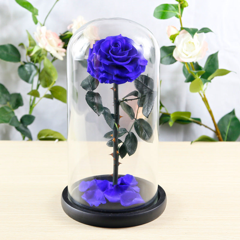 Preserved Flower Rose Finished Glass Cover Gift Box - Jayariele one stop shop