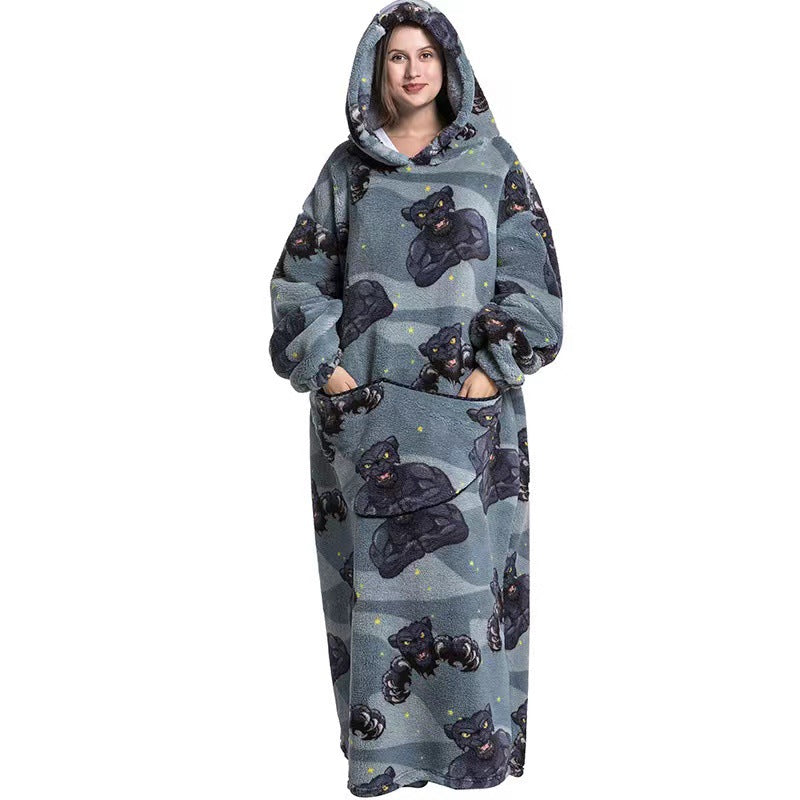 Cuddly Fleece Hooded Wearable Blanket - Jayariele one stop shop