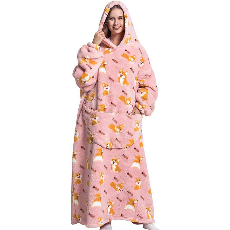 Cuddly Fleece Hooded Wearable Blanket - Jayariele one stop shop