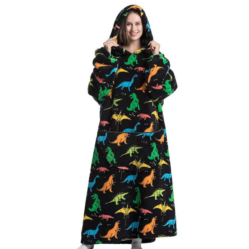 Cuddly Fleece Hooded Wearable Blanket - Jayariele one stop shop