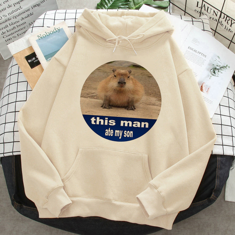 Capybara Hoodies Female Korean Hip Hop Anime Harajuku Women H - Jayariele one stop shop