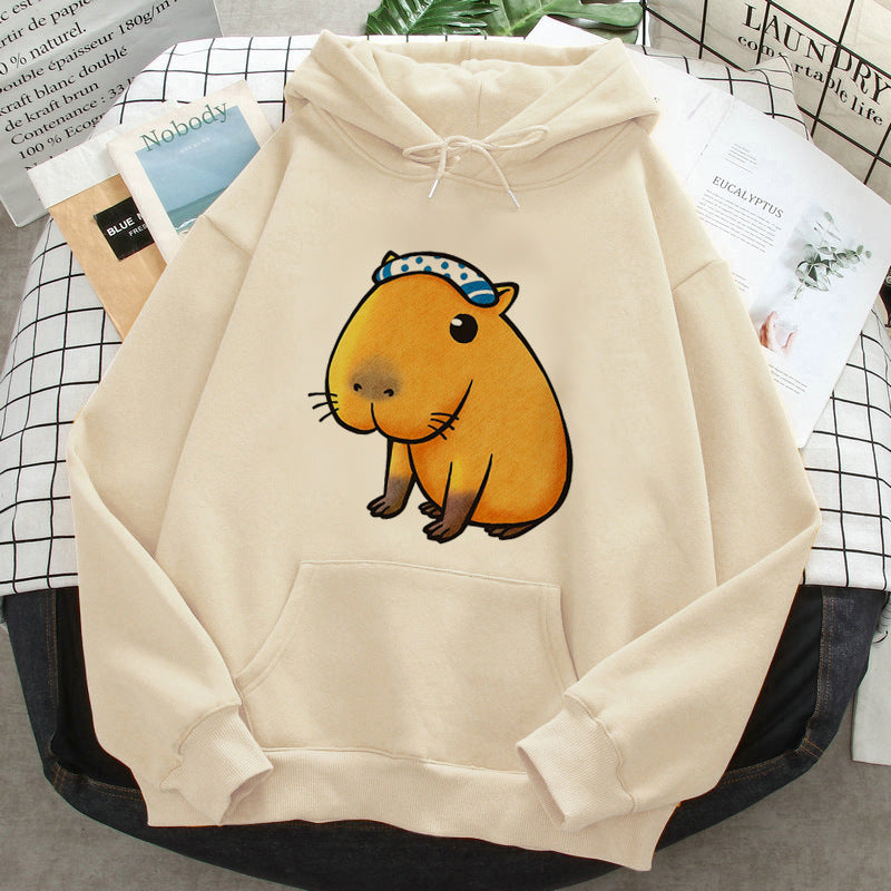 Capybara Hoodies Female Korean Hip Hop Anime Harajuku Women H - Jayariele one stop shop