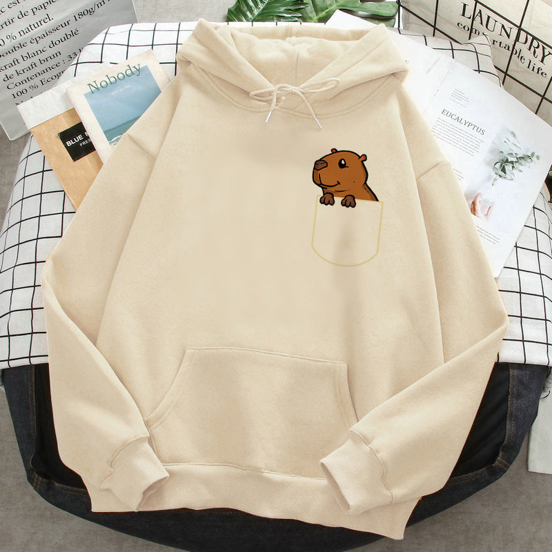 Capybara Hoodies Female Korean Hip Hop Anime Harajuku Women H - Jayariele one stop shop