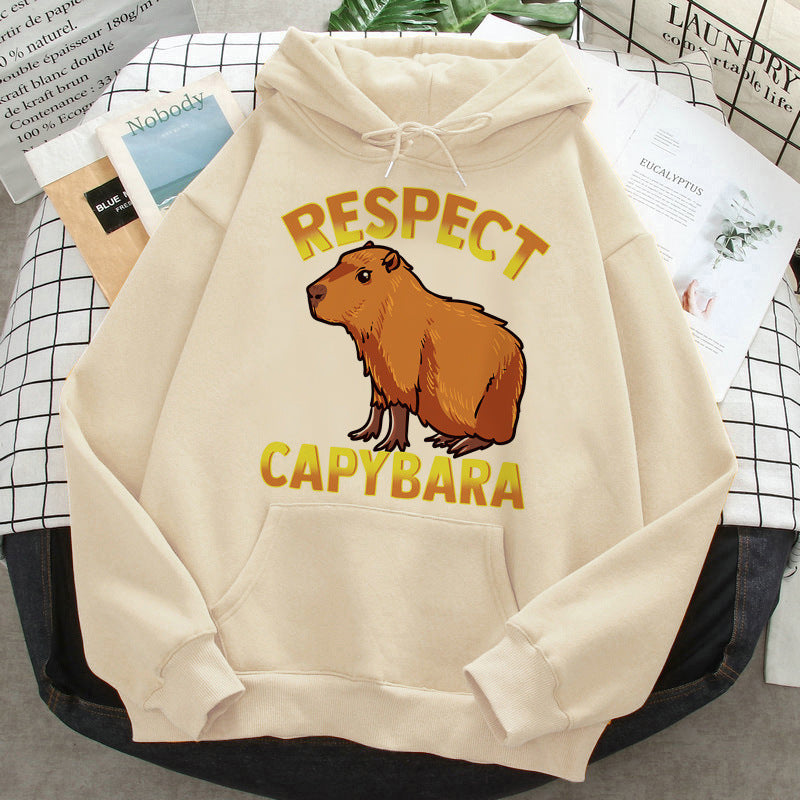 Capybara Hoodies Female Korean Hip Hop Anime Harajuku Women H - Jayariele one stop shop