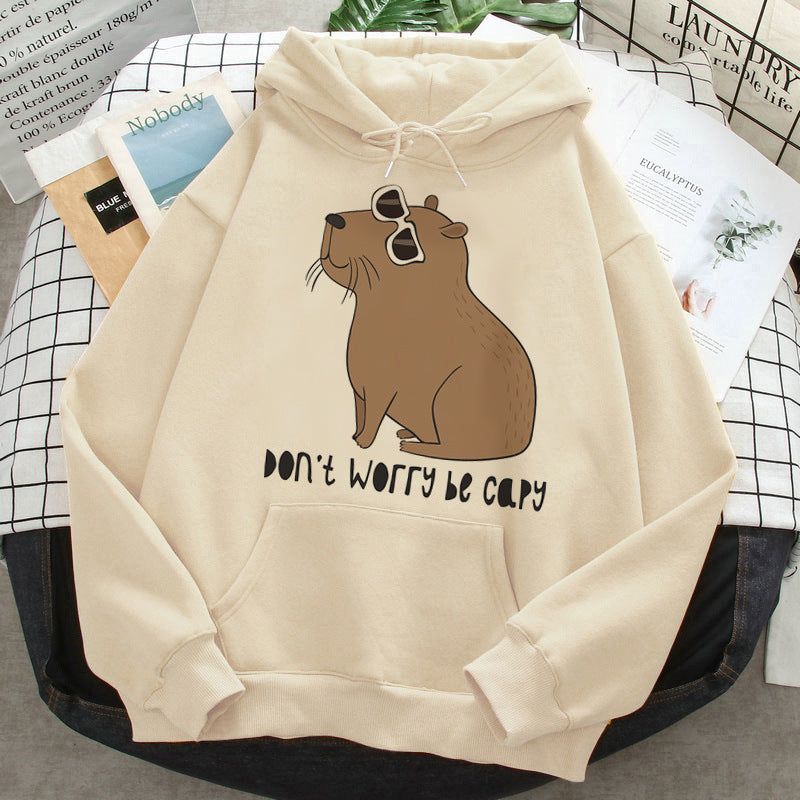 Capybara Hoodies Female Korean Hip Hop Anime Harajuku Women H - Jayariele one stop shop