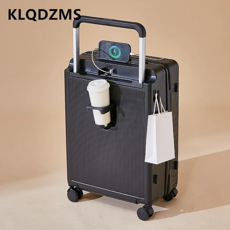 KLQDZMS USB Charging Trolley Luggage for Stylish Travel - Jayariele one stop shop