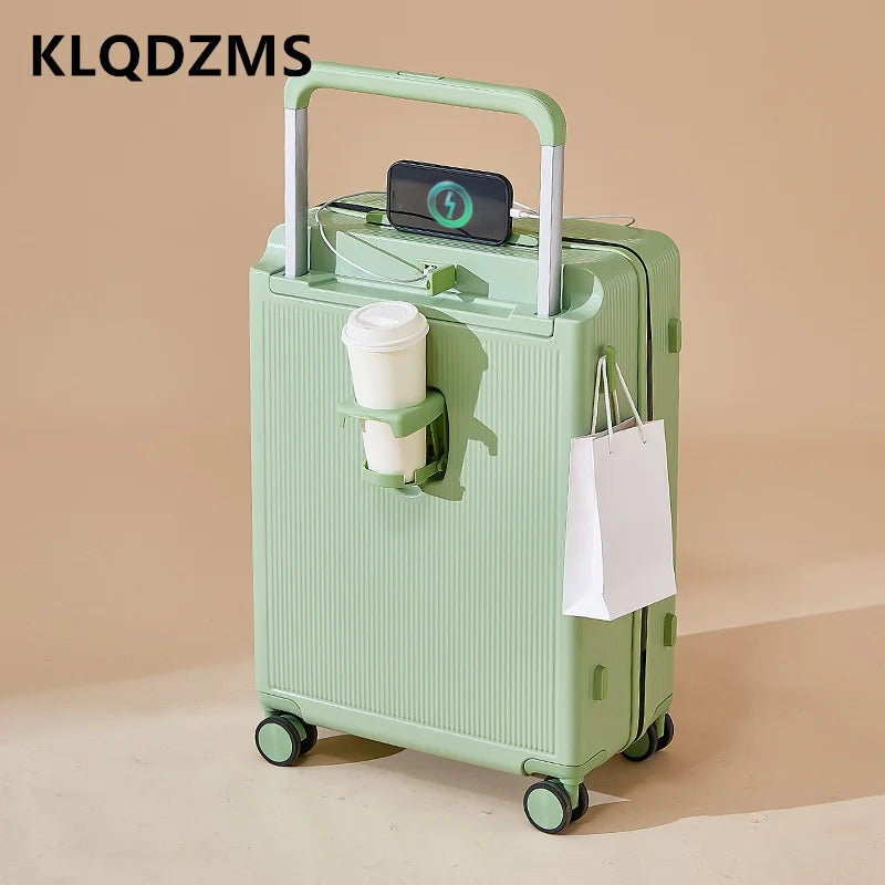 KLQDZMS USB Charging Trolley Luggage for Stylish Travel - Jayariele one stop shop